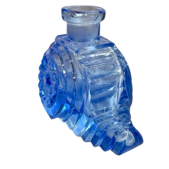 Art Deco Sapphire Czech Crystal Perfume Bottle - Picture 13 of 16